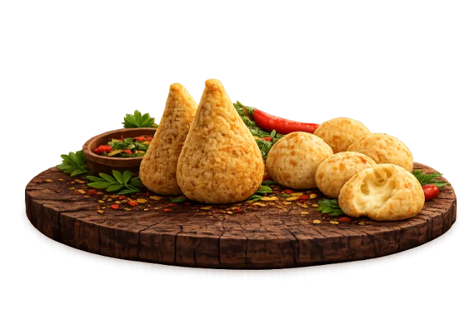 Coxinhas on a serving tray